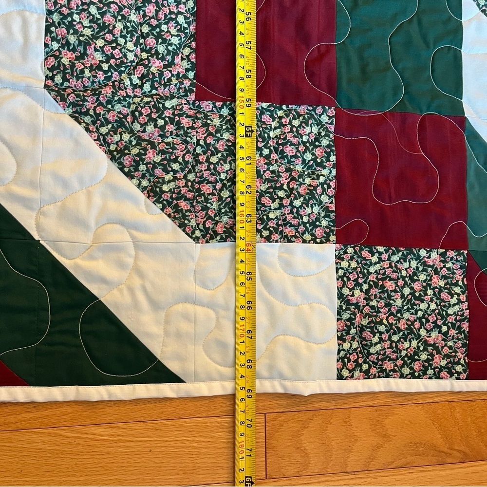 New Handmade Patchwork Quilt. Bedspread or large throw 68x69” Cottagecore - Picture 8 of 10